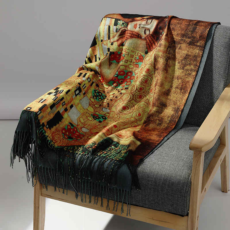 Luxus Marke Ölgemälde Kaschmir – Wool Scarf Men Bewertung und Preis